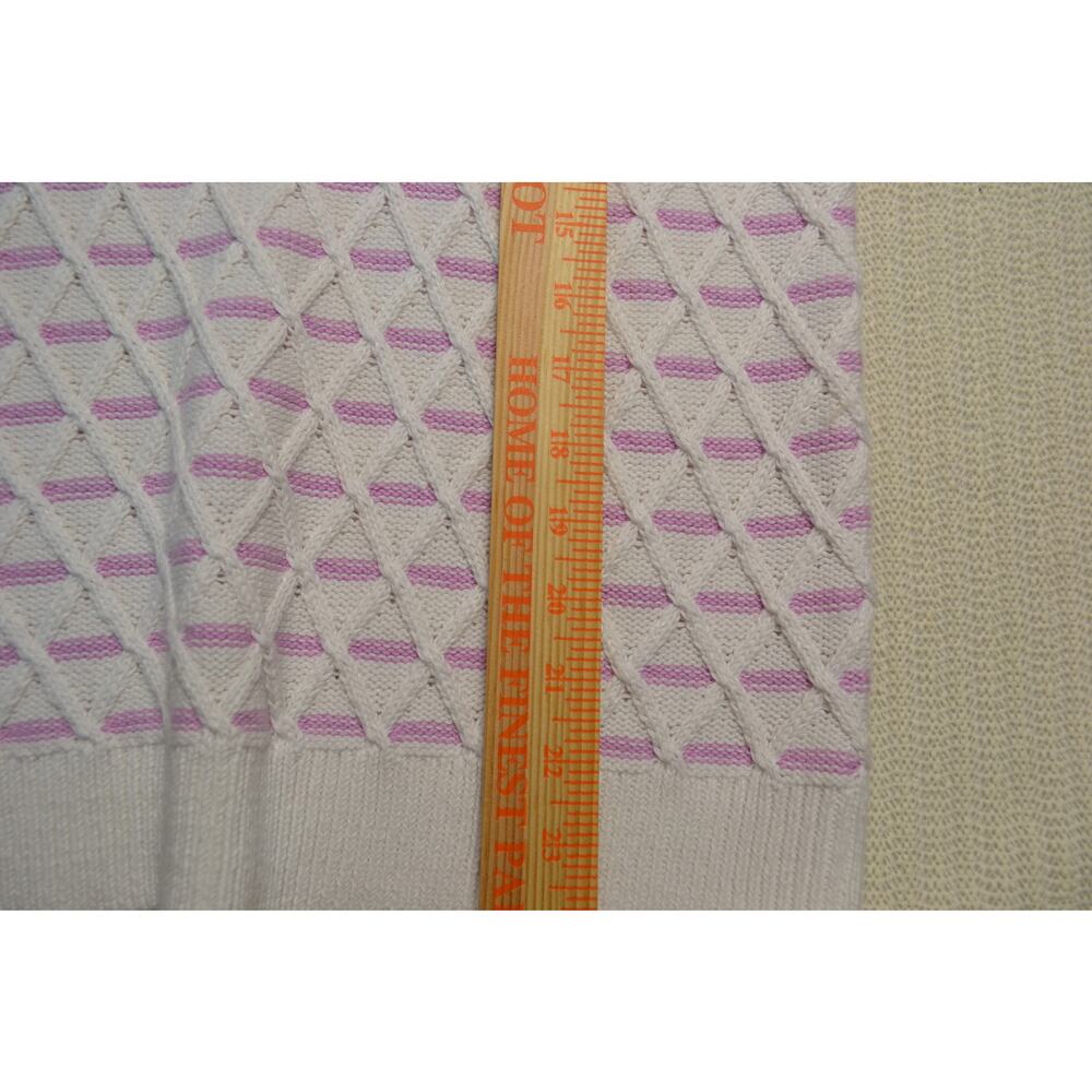 Talbots Women's Cotton Linen White Purple Stripe Sweater Long Sleeve Size Small - Picture 6 of 8